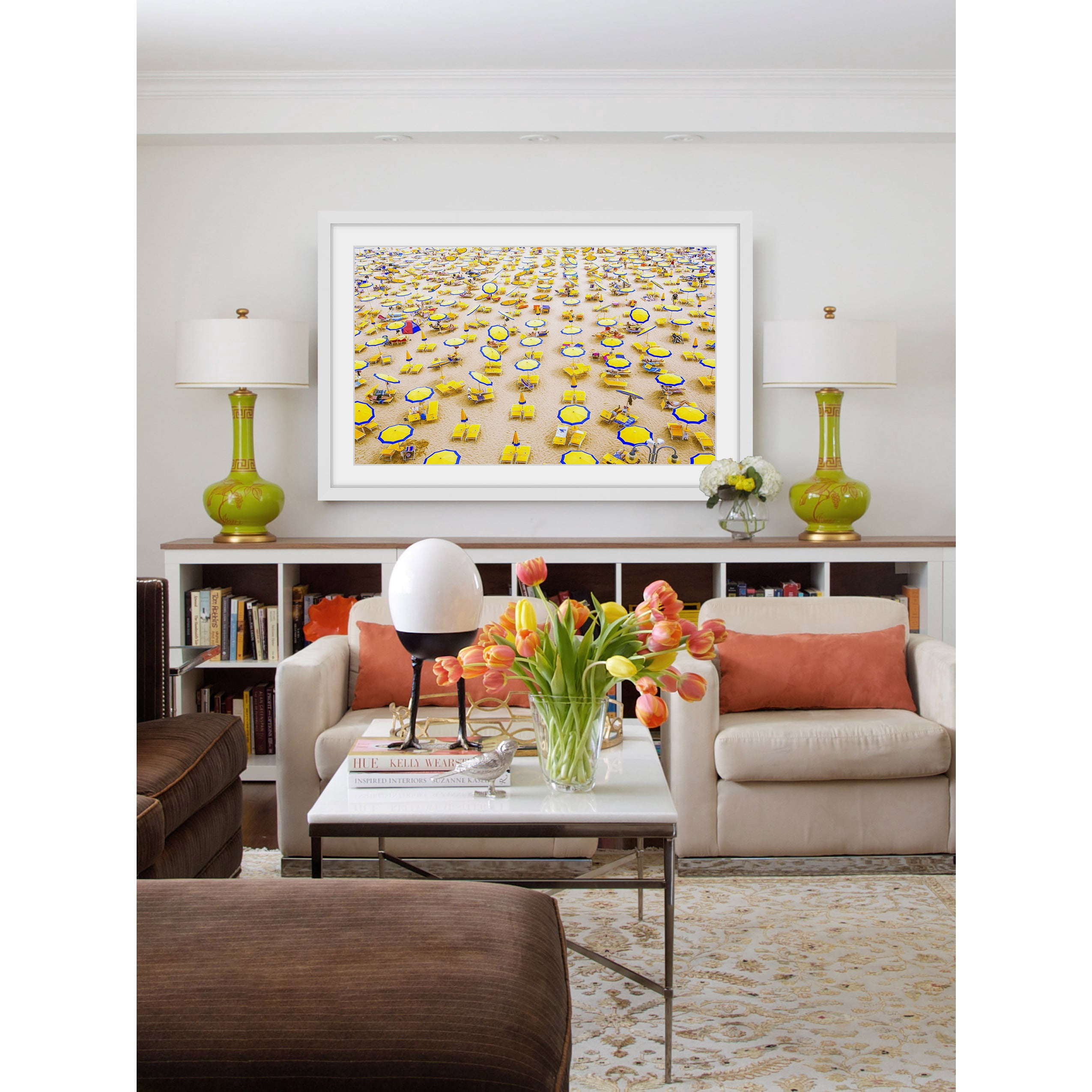 Marmont Hill "Yellow Umbrellas" Framed Painting Print