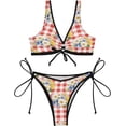 thumbnail image 2 of Dreamtimes Exotic Flowers Bikinis Swimsuit Set for Women Swimwear Triangle Bathing Suit Tie String Thong, XX-Large, 2 of 7