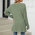 thumbnail image 5 of zaveiop Women's Casual Long Cardigan Sweater Lightweight Open Front Coat with Deep Pockets, Fall Winter Fashion Outwear (Army Green, XL), 5 of 8
