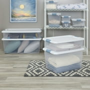 Sterilite Plastic Storage Bins Latching - Stackable with Lid - 12 Pack, 32 Quart