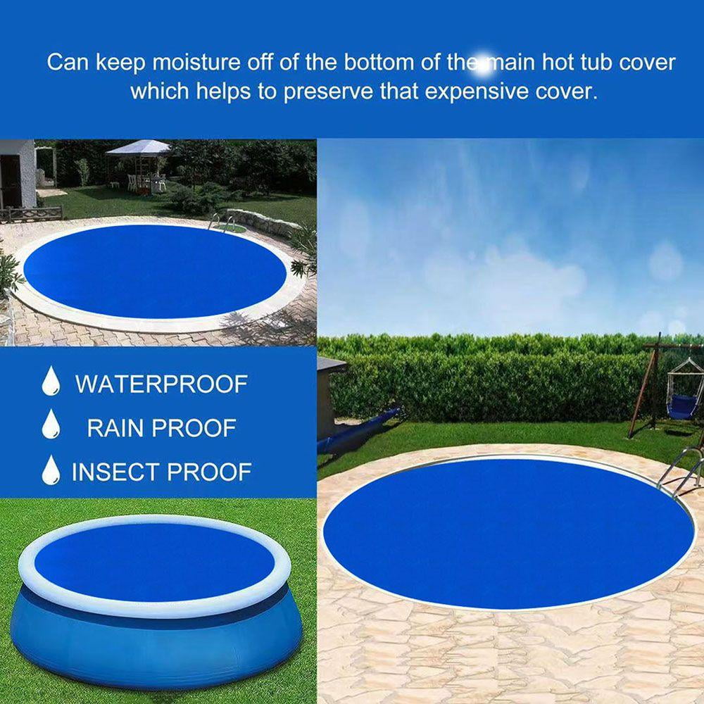 Swimming Pool Cover Round Black Garden Sheet 8ft/10ft/12ft/15ft Rainproof 