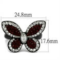 thumbnail image 2 of Luxe Jewelry Designs Women's Stainless Steel Butterfly Ring with Siam and Clear Top Grade Crystals -, 2 of 4