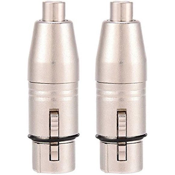Socobeta 2Pcs XLR to RCA Adapter Female RCA to XLR Male Adapter XLR to RCA Converter with Microphone Connector Gender Changer Audio Coupler Connector