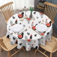 thumbnail image 3 of Egg Chicken Pattern Round Tablecloth 60"x60",Wrinkle Wipeable Table Cloth for Kitchen Dining Room Picnic Patio Party, 3 of 6