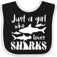 thumbnail image 3 of Inktastic Just a Girl Who Loves Sharks Girls Baby Bib, 3 of 4