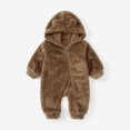 thumbnail image 2 of Otqutp 6M-4 Years Baby Boys Girls Long Sleeve Jumpsuit Romper for Babys Clothes Solid Colours Outfit Fall Winter Warm Clothes(Khaki,18-24 Months), 2 of 4
