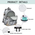 thumbnail image 3 of Grey and Gold Marble Pattern Backpack for School, Cute School Bag with Adjustable Shoulder Straps and Padded Back, 13.4"x11"x4.7", 3 of 4
