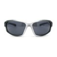 thumbnail image 2 of Xloop Mens Rectangle Warp Around Plastic Sport Sunglasses Silver Slate Black, 2 of 4