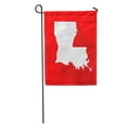 thumbnail image 1 of KDAGR Red Louisiana White Map Border Flat Simple Long Shadow Garden Flag Decorative Flag House Banner 12x18 inch, 1 of 2