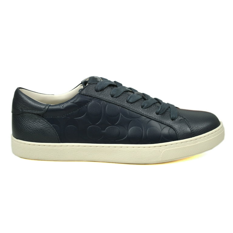 New Coach Mens C126 Navy Blue Signature Leather Low Top Sneakers Sz 10.5 D 8996 3 Walmart