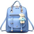thumbnail image 1 of Mochila de cuero para niñas, minibolso de hombro acolchado de moda para adolescentes, tamaño pequeño, 1 of 5