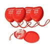 Primacare RS-6845-5WM Pack of 5 Single Valve CPR Rescue Mask in Red Hard Case, Adult/Child Pocket Resuscitator with Elastic Strap, Air Cushioned Edges, 6.5x4.8x1.6 inches