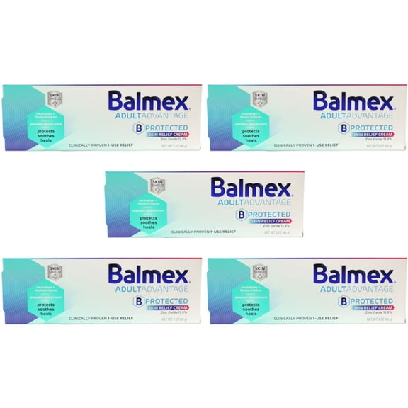 5 Pack - Balmex Adult Care Rash Cream 3oz Each