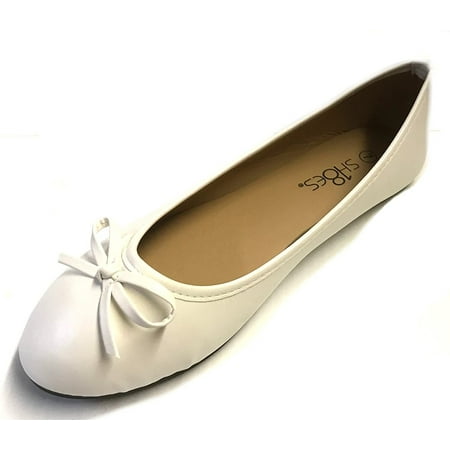 

New Womens Ballerina Ballet Flats Shoes 15 Colors 8500 White 6.5
