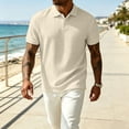 thumbnail image 6 of Rvwovn Men's Jacquard Button Up Shirt – Short Sleeve Knit Business Casual Collared Top, 6 of 7