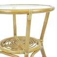 thumbnail image 6 of Leo Rattan Wicker Round Accent Coffee Table with Glass, Natural, 6 of 7