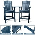 thumbnail image 5 of Outdoor Recycled Poly Adirondack Barstools with Connecting Tray, Tall Adirondack Chairs Bar Chairs for Deck, Balcony, Backyard, Patio Bar Stool Chair with High Back Weather Resistant Set of 2, 5 of 7
