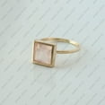 thumbnail image 4 of Princess Cut Rose quartz Solitaire Ring, 925 Sterling Silver Engagement Ring, Minimalist Ring, Handmade Fine Jewelry. Bezel Setting., 4 of 5