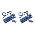 thumbnail image 1 of Transemion 2021 PCI-E Riser 6-pin with LED Lights Crypto Mining Card 1x TO 16x PCI-E RISER Blue 1M 2Set, 1 of 6