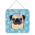 thumbnail image 1 of Caroline's Treasures Snowflake Fawn Pug Impresiones para colgar en la pared o en la puerta BB1696DS66, 6HX6W, multicolor Caroline's Treasures BB1696DS66, 1 of 1