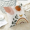 thumbnail image 4 of Boho Summer Pillow Covers 20 x 20 Inch, Fall Orange Rainbow Sun Moon Decor Throw Pillows for Couch Bed, Modern Abstract Leaf outdoor Farmhouse Decorative Pillowcase Linen Cushion Cover Set of 2, 4 of 6