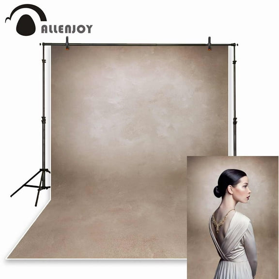 Allenjoy Vinyl Cloth Photography Backdrop Old Master Light Brown Grunge Pure Color Background Photo Studio Photobooth Photoph