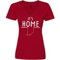 thumbnail image 3 of Inktastic It's Home- State of Indiana Outline Women's V-Neck T-Shirt, 3 of 5