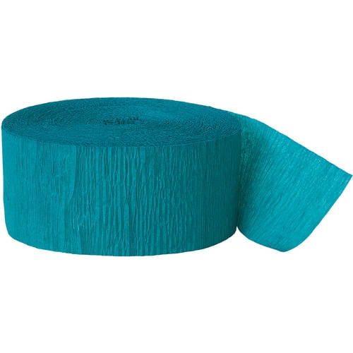 Teal Crepe Paper Party Streamers Roll, 81 ft, 1ct