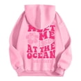 thumbnail image 5 of Cnbwig Hoodies for Teen Girls Trendy Graphic Letter Printed Hooded Pullover Drop Shoulder Loose Sweatshirt for Winter Season Hoodies Fall Coat Pink XL, 5 of 7
