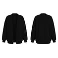 thumbnail image 4 of Oiangi Sweatshirt Cardigan Women Open Front Fleece Long Sleeve Sweater Fall Winter Cozy Warm Coat with Pockets Black XL, 4 of 8
