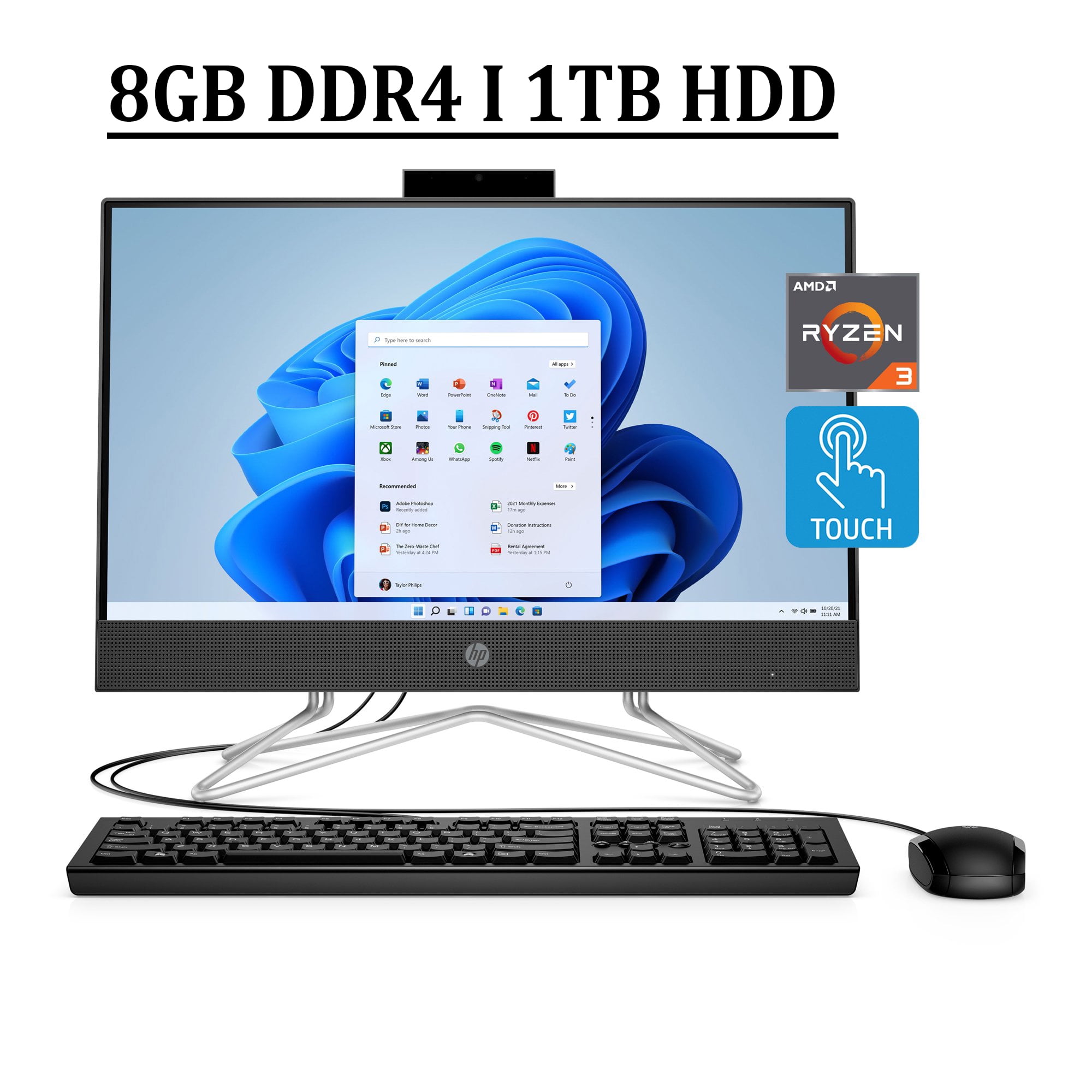 HP 22 AllinOne Business Desktop Computer 21.5" Diagonal FHD IPS Anti