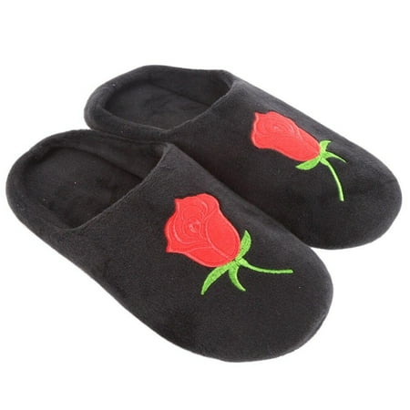

Sales Promotion!1Pair Memory Foam Indoor Slippers for Women Warm Plush Home Slipper Autumn Winter Shoes House Flat Floor Soft Slient Slides Bedroom Black 2 38-39