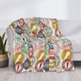 thumbnail image 3 of Goofa Travel Stamp Pattern Fleece Throw Blanket for Couch, Soft Checkered Flannel Blanket for Sofa, Warm Cozy Decorative Blanket Fall Decor Gift-50"x40", 3 of 6