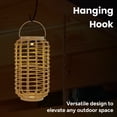 thumbnail image 3 of Outdoor Solar Rattan-Style Cylindrical LED Lantern with Handle, 3 of 10
