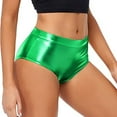 thumbnail image 2 of FEIFLY Women High Waisted Metallic Booty Shorts Rave Bottoms For Dancing Hot Pants Clubwear Solid Color Stylish Female Bottoms, 2 of 6