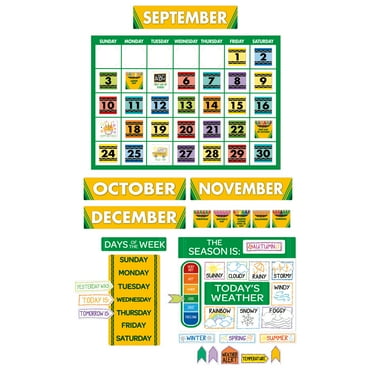 Eureka Crayola Calendar Bulletin Board Set