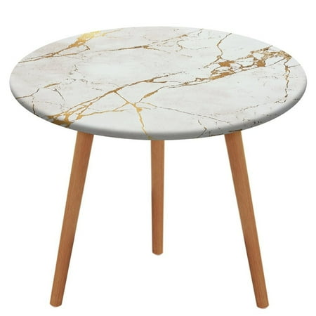 

Colorful Marble White (24) Tablecloth Round Elastic Fitted Waterproof Table Cover Cloth for Dining Room Indoor Outdoor Decor