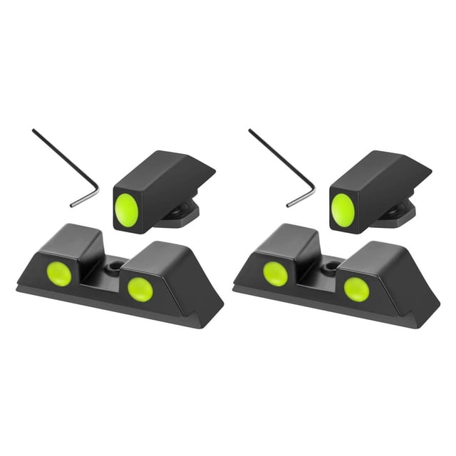 Soidarity Conjunto de miras nocturnas, accesorios de puntería precisos profesionales, Kit de mira de delantera y trasera, piezas de equipo de , Verde 2Conjunto