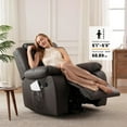 thumbnail image 5 of Wide Seating PU Leather Recliner Chair with Massage and Heating Function Living Room Furniture Grey, 5 of 11