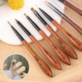 thumbnail image 2 of Sunjoy Tech Nail Painting Pen Soft Bristles Handle Grip Comfortable Labor-saving Sandalwood Manicures Brush Nail Painting Drawing Pen Home Supplies - 1PC, 2 of 2