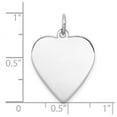 thumbnail image 2 of 18mm 925 Sterling Silver Rhod Plated Eng. Love Heart Polish Front Satin Back Disc Charm Pendant Necklace for Women, 2 of 2