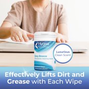 Hygea Natural Easy Breeze Luxurious Linen Biodegradable Cleaning Wipes, Non-Toxic Multi-Surface Cleaner, 50 Count