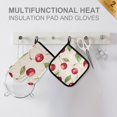 thumbnail image 4 of Yayeee Oven Mitts and Pot Holder Set of 4 Heat Resistant Kitchen Gloves Baking Hot Pad, Watercolor Cherry, 4 of 5