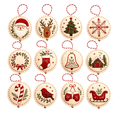 thumbnail image 2 of Christmas 12Pcs Embroidery Ornament Kit, Christmas Holiday DIY Set for Home Decor , Beginner Embroidery Kit for Adults, 2 of 4