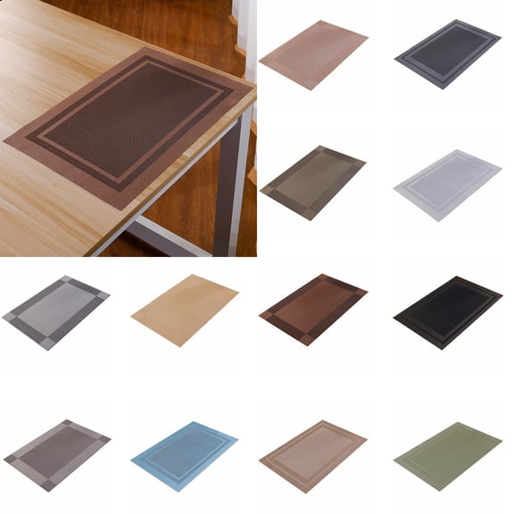 Homelyt Plastic Placemats and Table Mats Woven Vinyl Washable Set Stain Resistant Easy Clean for Dining Table Everyday Use Home Kitchen Decor