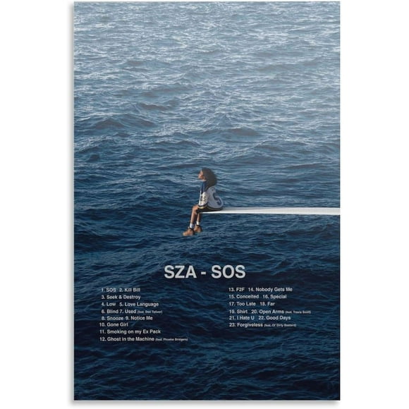 PPHAOSHO SOS SZA Album Poster frameless Painting Canvas Wall Posters Art Picture Print Modern Home Decor 24x36inch