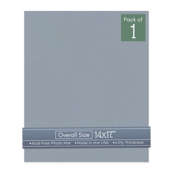 Harbor Gray 14x17 Uncut Art Mat Board - No Opening - 1 Mat