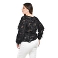 thumbnail image 3 of Blusa con diseño texturizado Roman Fashion Talla Extra 5105 Negro 38, 3 of 5