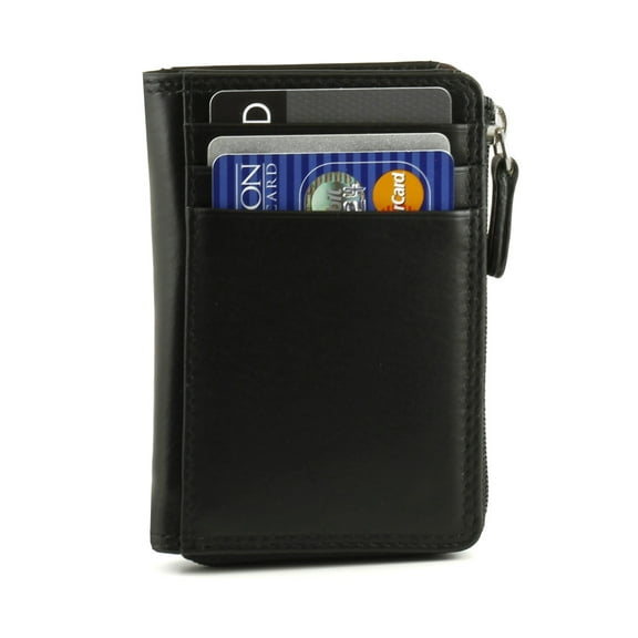 RFID Credit Card and ID Holder with Gusset Pockets (Black)