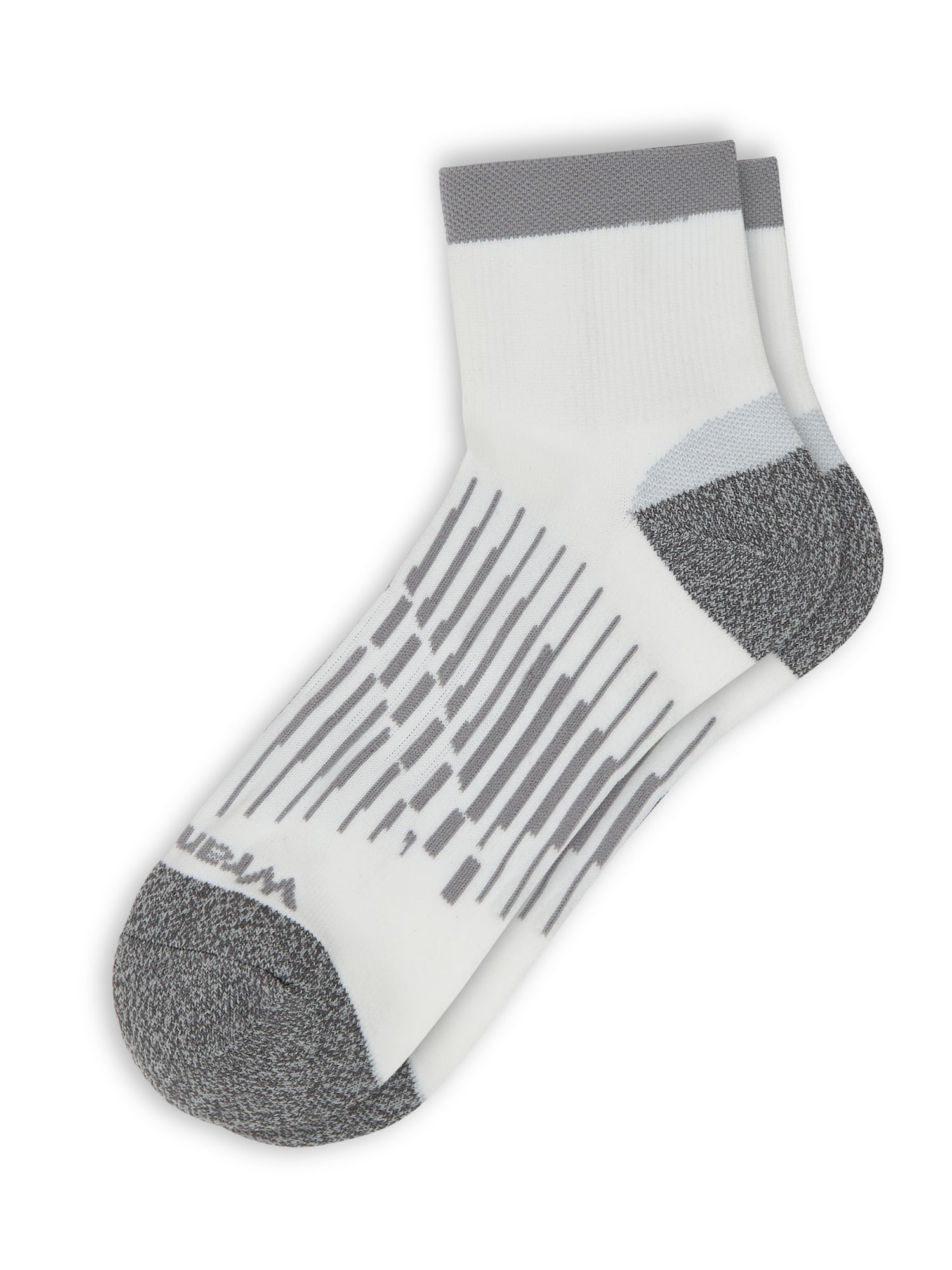 Wrangler Peak Light Compression Ankle Socks for Men, Size 13-15, White/Gray/Black, 6 Pairs